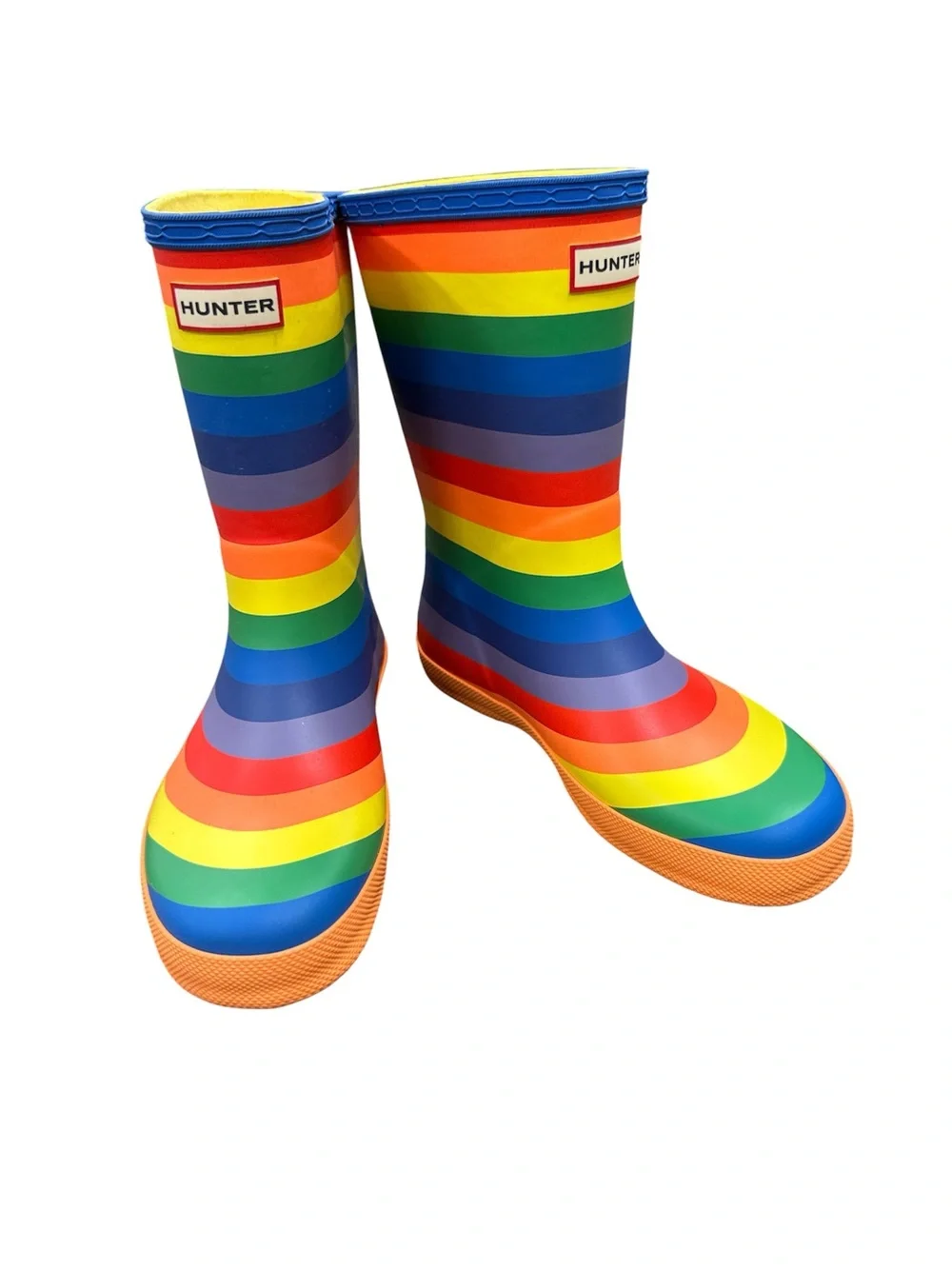 NEW Hunter Rainbow Stripe Kids Rain Boots - Size US 2 NWOB